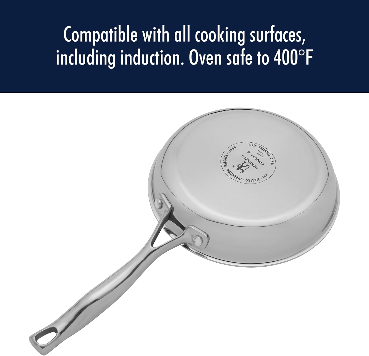 HENCKELS Clad H3 10-pc Induction Pot and Pan Set, Stainless Steel, Durable and Easy to clean