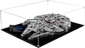 Acrylic Display Case for Lego 75192 Millennium Falcon Building Set,Clear Display Case, Dust-Proof Display Case Compatible with Lego 75192 (Only Display Case) (Flat Placement,Black Base)