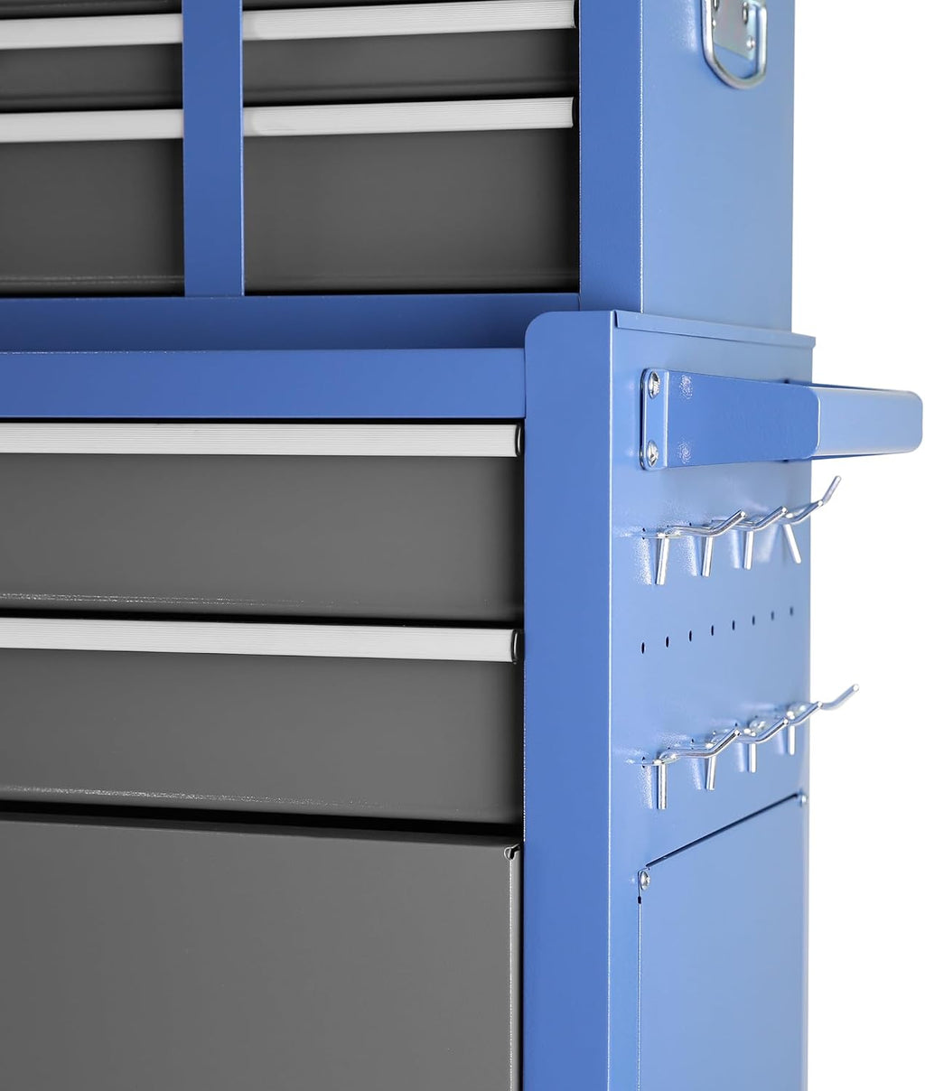 8-Drawer Rolling Tool Chest with Wheels, Large Mobile Steel Tool Storage Organizer with Lock&Liner for Warehouse, Workshop