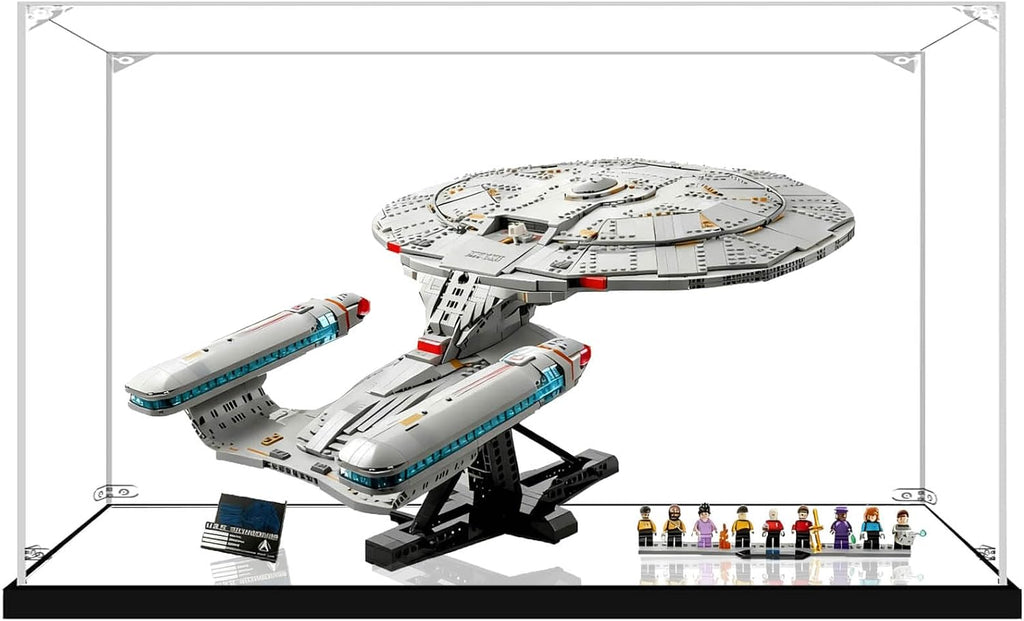 Acrylic Display Case for Lego 10356 Star Trek: The Enterprise, Dustproof Box, Storage Box, Transparent Box, Display Box Compatible with 10356 (Box Only) (Transparent+Mirror 3mm)
