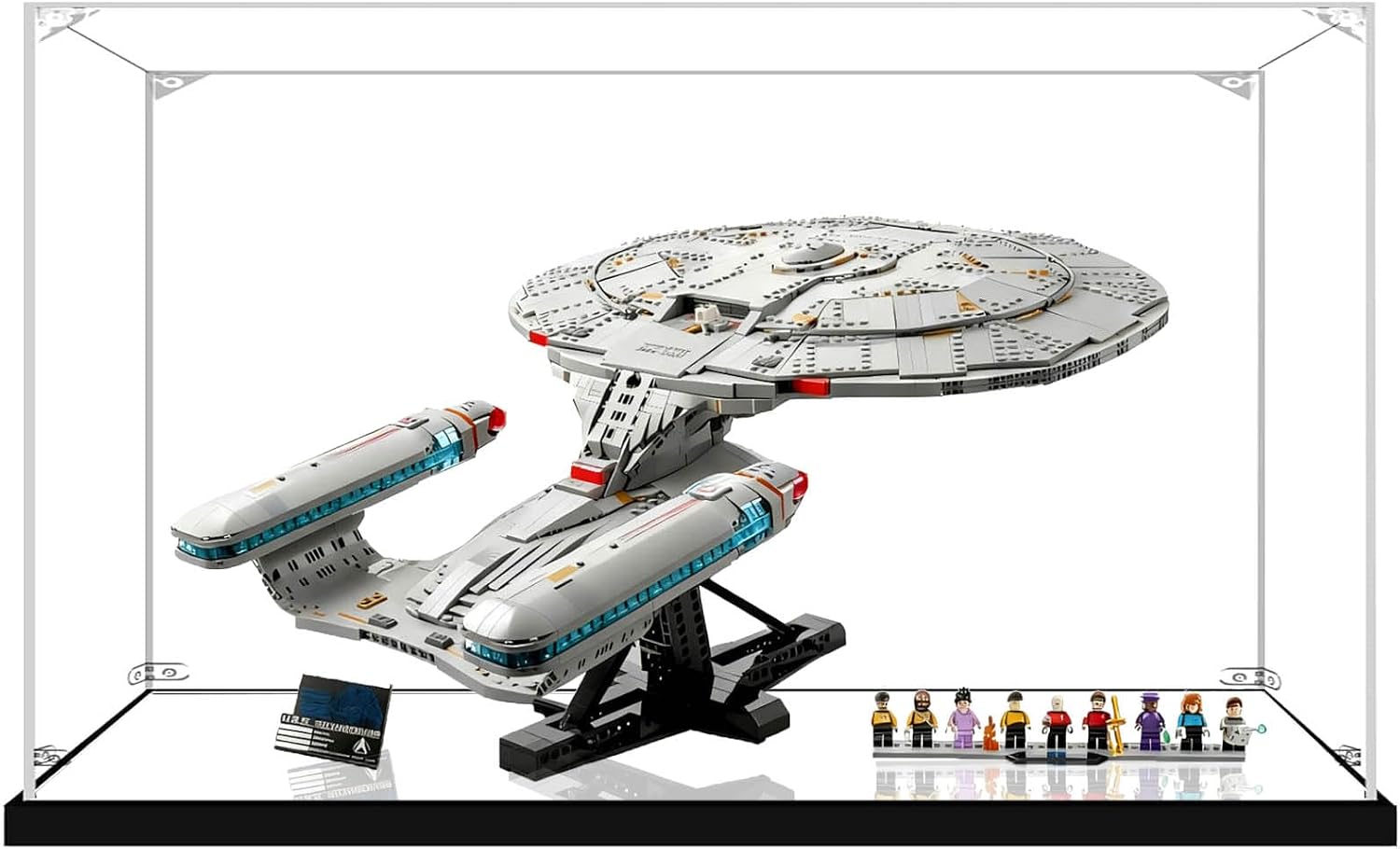 Acrylic Display Case for Lego 10356 Star Trek: The Enterprise, Dustproof Box, Storage Box, Transparent Box, Display Box Compatible with 10356 (Box Only) (Transparent+Mirror 3mm)
