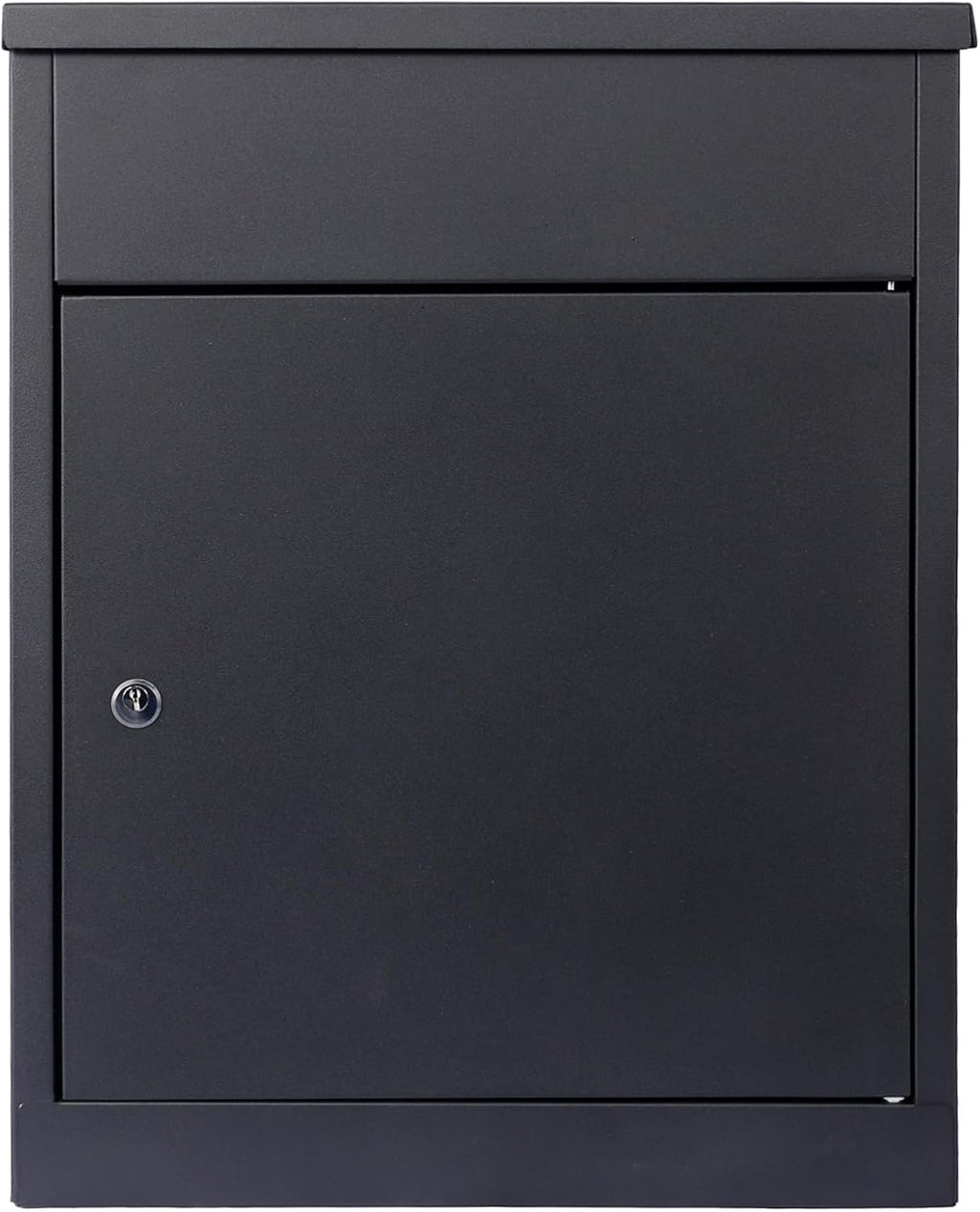 Package Delivery Box for Outside, Deck Boxes Outdoor Extra Large Mailbox Lockable Package Lock Box Steel Outdoor Package Box for Porch, 22.8'x17.3'x14.2' black
