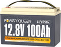 Power Queen LiFePO4 Battery 12V 100Ah, Group 31 Lithium Battery, with 1280Wh Energy and BMS Protection, Up to 15000 Deep Cycles for RV Trailer, Camper Van, Solar Off-Grid