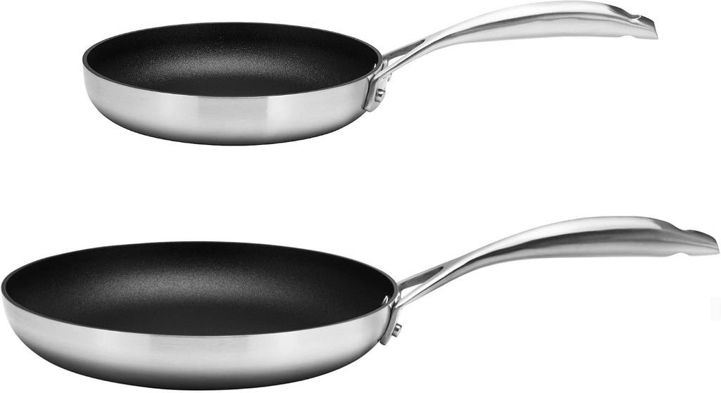 Scanpan CS+ 2-Piece Nonstick Fry Pan Set (8 & 10 1/4 inch) – Compatible with All Cooktops, Induction Ready, Metal Utensil Safe, Oven Safe to 500°F, Dishwasher Safe