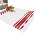 Outdoor Rug 4x6ft Farmhouse Red Stripes Patio Area Rugs Waterproof Easy Cleaning Non Shedding Thick Mats White Carpet for Indoor Outdoor Porch Deck Backyard Balcony