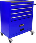 4 Drawers Tool Cart on Wheels, 4 Drawer Rolling Tool Chest, Trolley Organizer Tool Box Tool Case with 1 Cabinet, Multifunctional Tools Case for Garage,Warehouse,Workshop,Repair Shop (Blue)