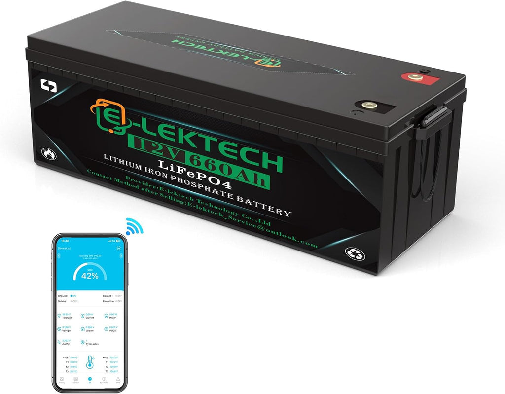 12V 660Ah LiFePO4 Lithium Battery Built-in 250A BMS, Up to 15000 Deep Cycle, Low Temperature Cut Off Lithium Battery, Perfect for RV, Solar, Marine, Camping, Off-Grid, Home Energy Storage