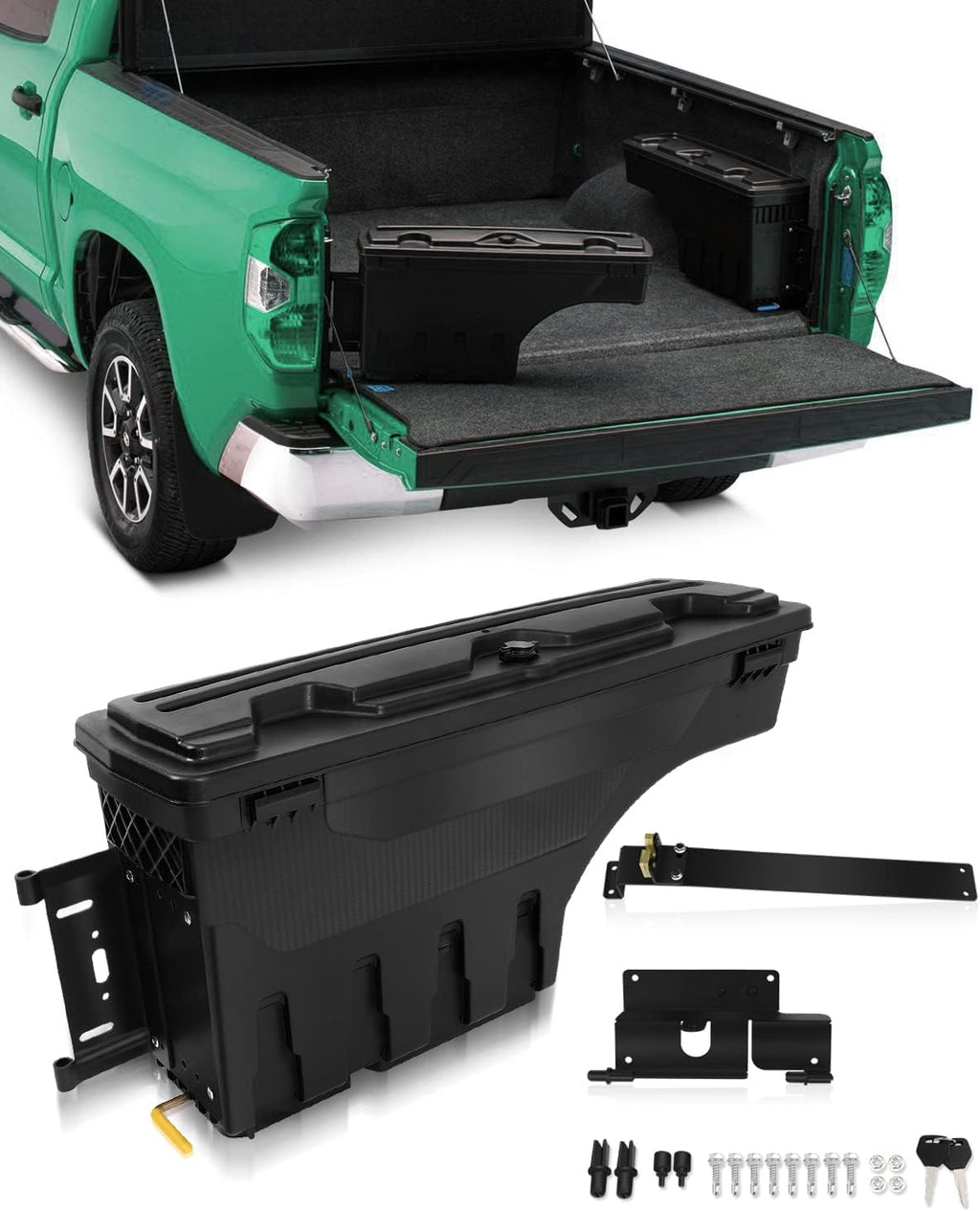 SCITOO Truck Bed Storage Box Fit For Chevrolet Colorado For GMC Canyon 2015-2019 Waterproof Organizer Chest Left Driver Side