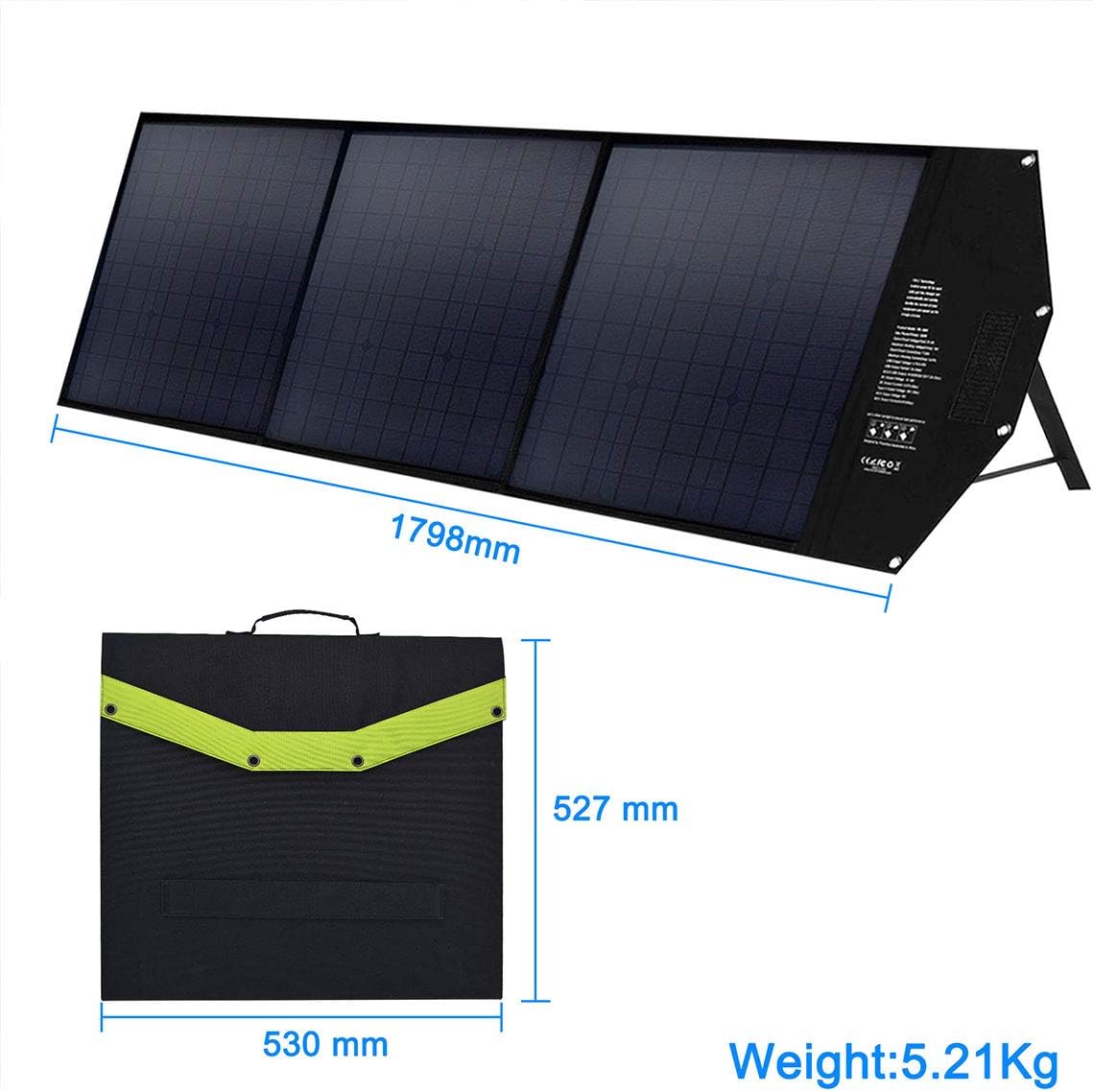 ACOPOWER 12V 120W Portable Solar Panel Kit; Foldable Solar Suitcase for RV, Boat Compatible Multiple Kinds of Power Station with Quick Charge 3.0, 12AWG Cable with Solar Male/Female Quick Connectors