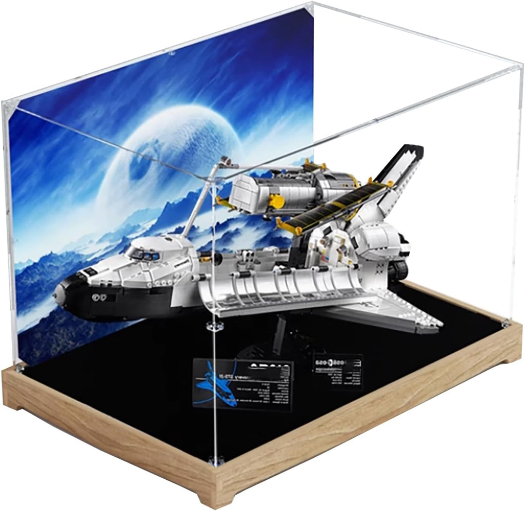 Acrylic Display Case for Lego 10283 Space Shuttle Discovery Building Set– Dustproof Display Box & Showcase, Display Box Compatible with Lego 10283 -Only Display case (Back Spray 1)