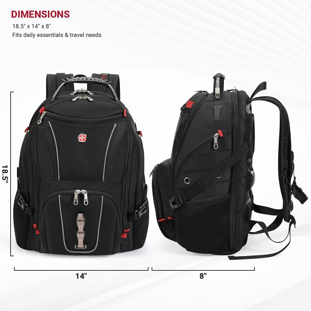 star cloud Rolling Laptop Bag with 4 Spinner Wheels & 17.3' Laptop Backpack Bundle – Business Travel Carry On Set with USB & Type-C Charging Ports