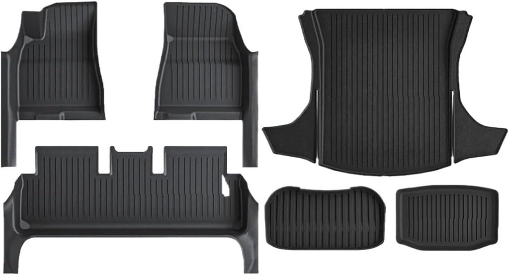 TPE Floor Mat Compatible with Tesla Model 3 2024 with Door Sill Protector Trunk Mats with Front Rear Cargo Liner Compatible with Model 3 Highland(SNFM-6PCS)