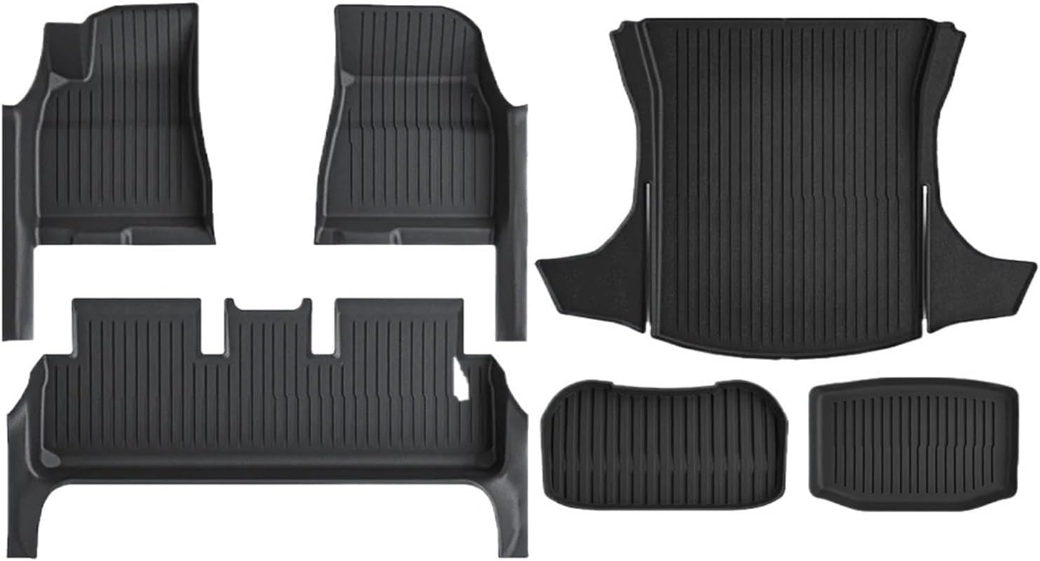 TPE Floor Mat Compatible with Tesla Model 3 2024 with Door Sill Protector Trunk Mats with Front Rear Cargo Liner Compatible with Model 3 Highland(SNFM-6PCS)