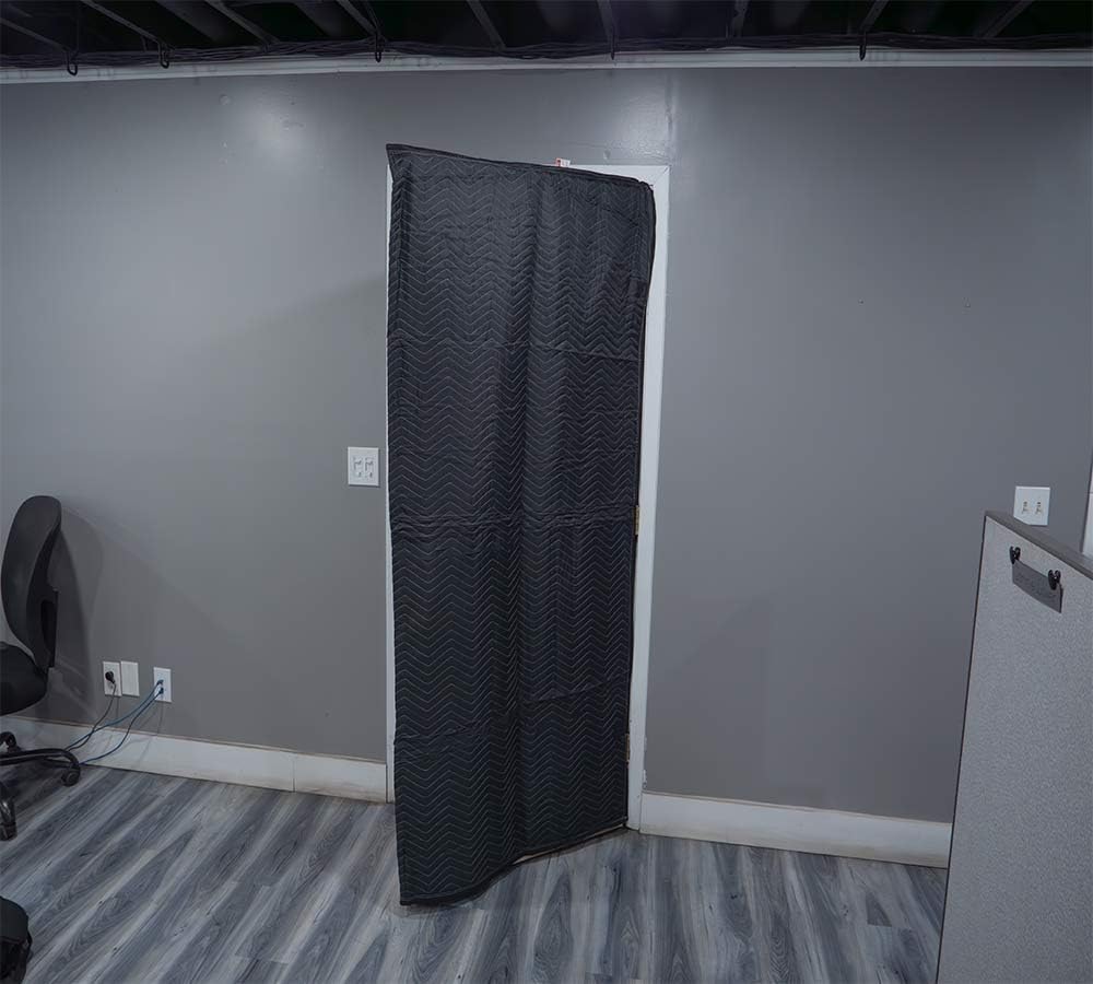 Mytee Products 4 Pack Black Quilted and Padded Door Moving Cover - 39'x79' Polyester Washable and Reusable Furniture Door Blanket for Interior Exterior Use
