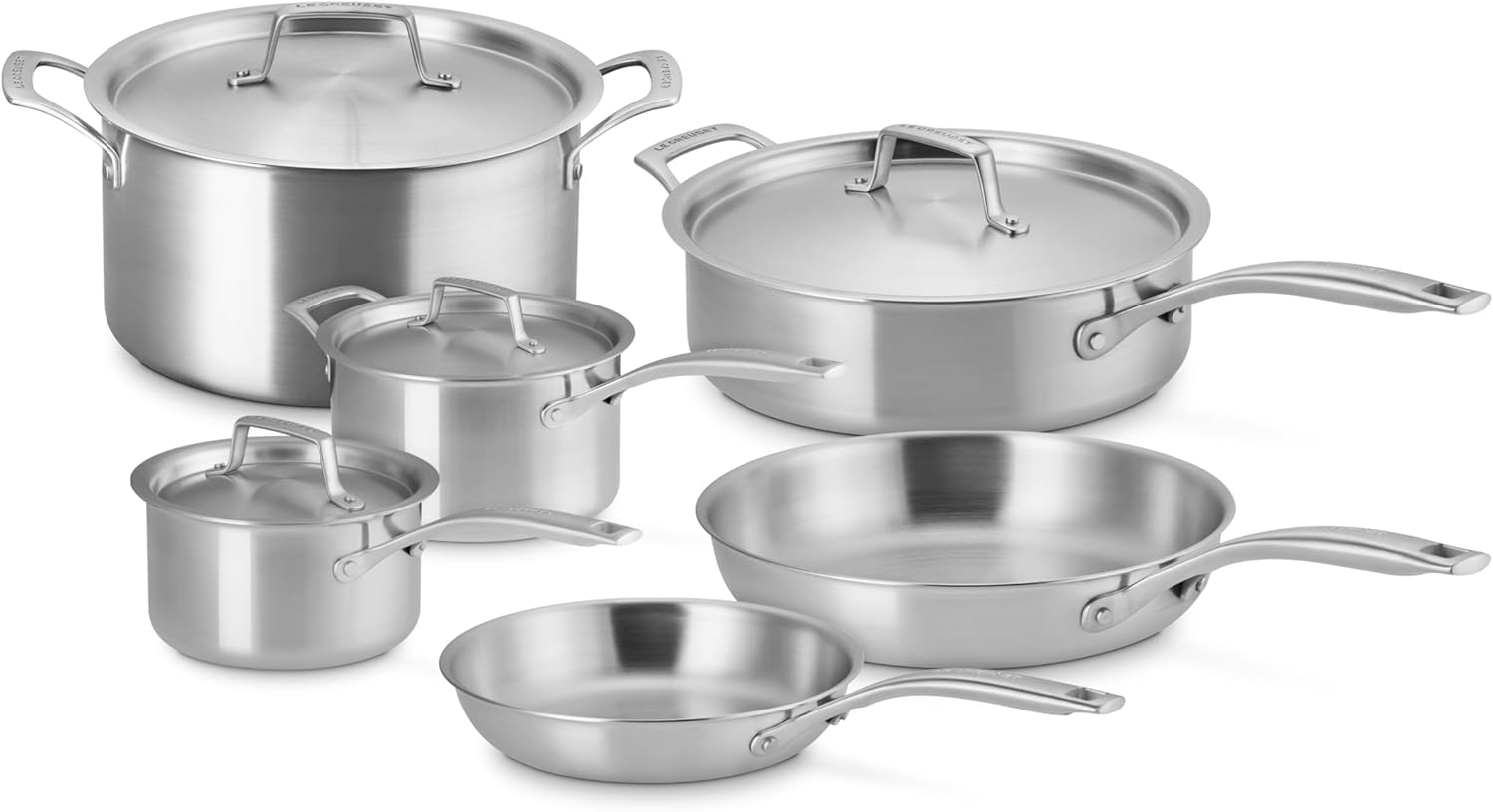 Le Creuset Essential Stainless Steel 10 Piece Cookware Set