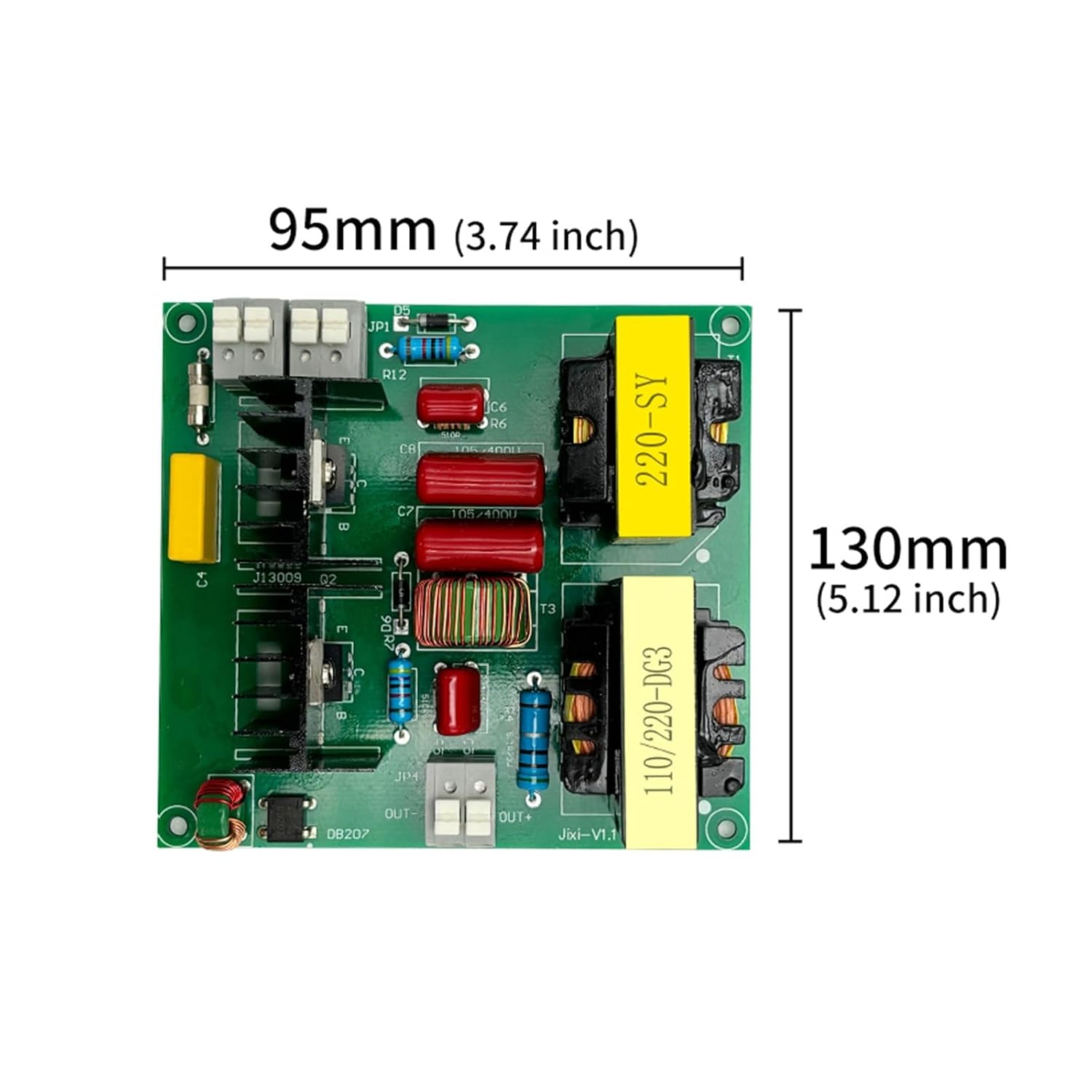 Ultrasonic Cleaner 40KHz 50-150W PCB Driver Boards Circuit Board Kit with Transducer for Car Washer Washing Machine(150W Kit 220V)