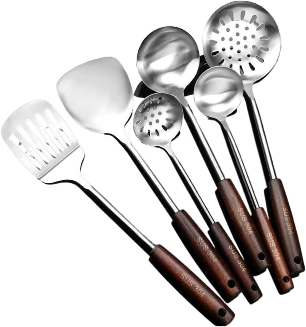 Kitchen Tools Cookware Dining Gadgets Spoons for Cooking Spatulas Stainless Steel Cooking Utensils Spatulas Spoons 6 Pieces Sets