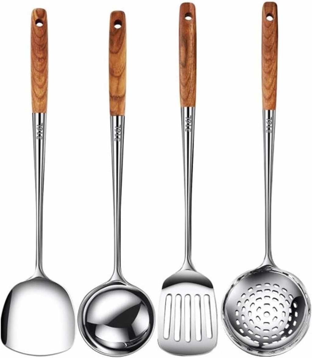 Cookware Dining Kitchen Tools Gadgets 4 Pieces Sets Spoons for Cooking Spatulas 316 Stainless Steel Cooking Utensils Spatulas Spoons