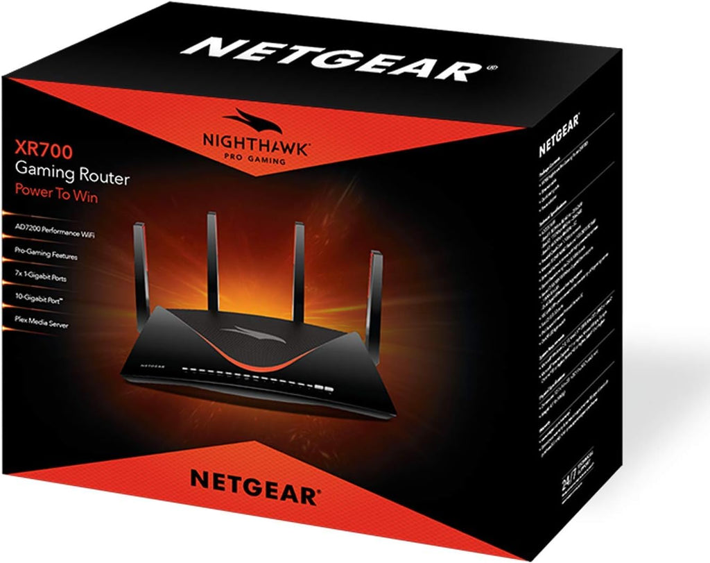 NETGEAR Nighthawk Pro Gaming XR700 WiFi Router with 6 Ethernet Ports and Wireless speeds up to 7.2 Gbps, AD7200, Optimized for The Lowest ping