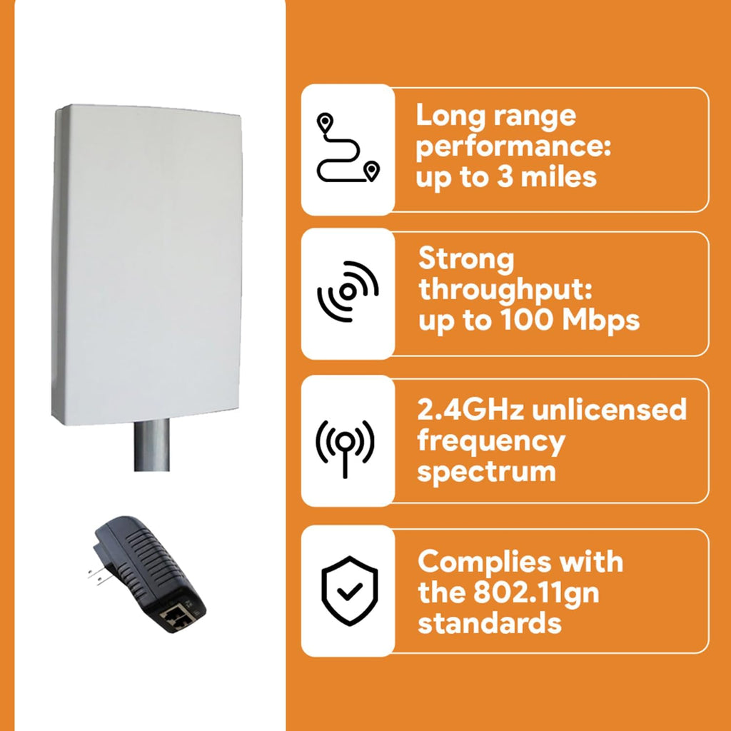 The EZ-Bridge-Lite EZBR-0214+ High Power Outdoor Wireless Point to Point System