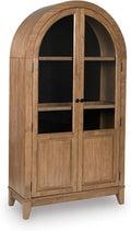Signature Design by Ashley Dagandale Casual Accent Cabinet with Anti-Tipping and Adjustable Shelf, Light Brown & Black