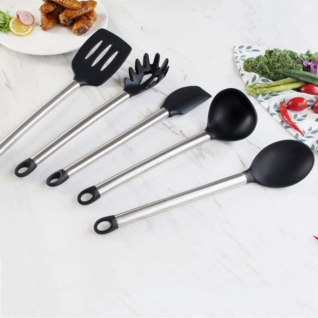 Kitchen Utensils Set,Silicone Spatula Cooking Utensils Set with Stainless Steel Handle Nonstick Spoon Shovel Silicone Kitchen Tool Cooking Set (Color : B) (Color : A)