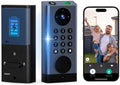 Anweller Smart Door Lock with Camera, WiFi Deadbolt with Video Doorbell, Fingerprint Biometric Electronic Keyless Entry Front Door Lock with Code Keypad for Exterior Doors, 10000mAh Battery
