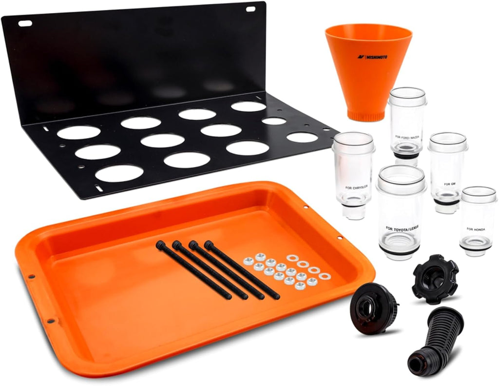Mishimoto Screw-On Oil Funnel Set, Universal Fit, Spill Proof 12-Piece Kit