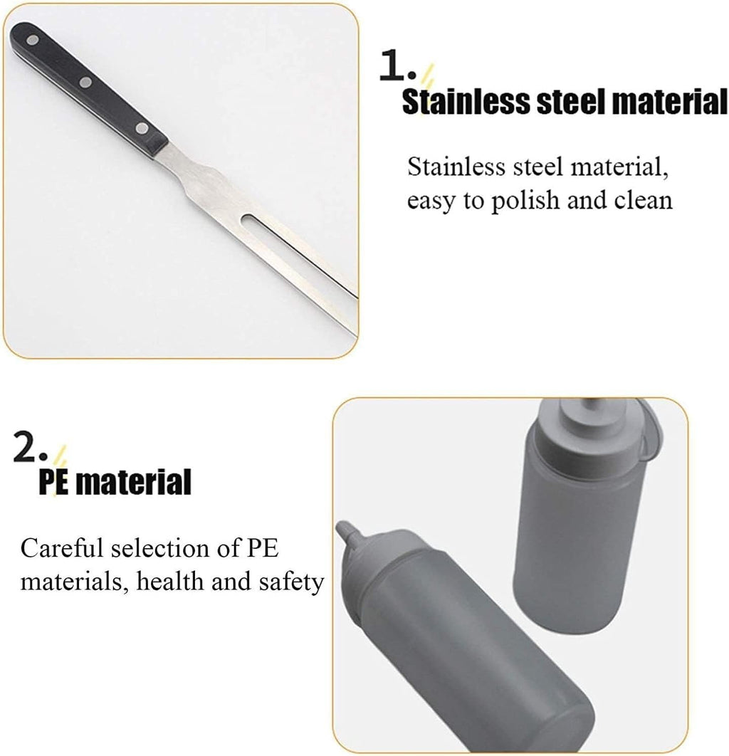 15-Piece Barbecue Tool Set,Stainless Steel Baking Pan Accessories,Outdoor Camping,Multi-Function Shovel Egg Mold,Safe and Non-Toxic Pe Material