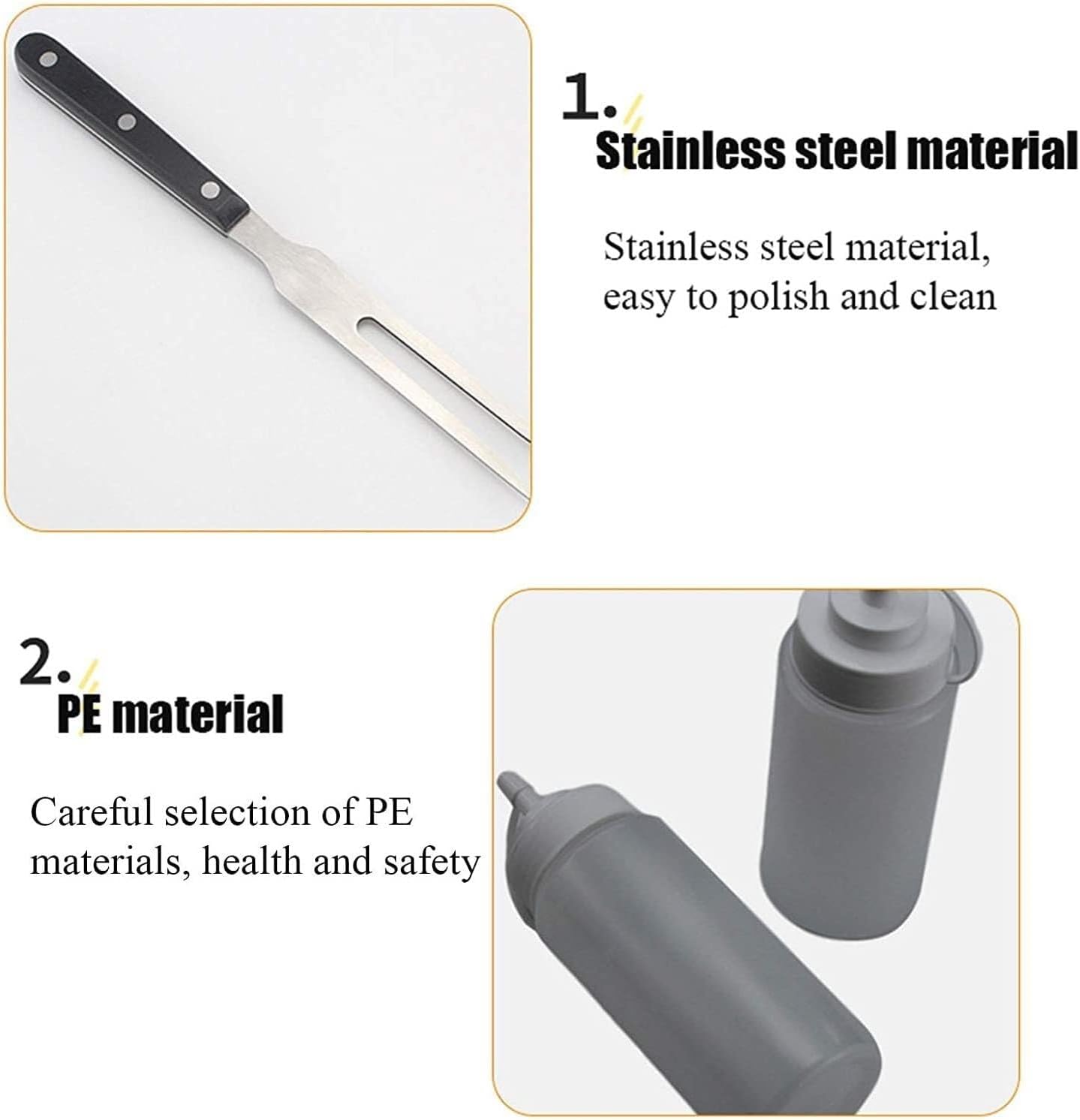 15-Piece Barbecue Tool Set,Stainless Steel Baking Pan Accessories,Outdoor Camping,Multi-Function Shovel Egg Mold,Safe and Non-Toxic Pe Material