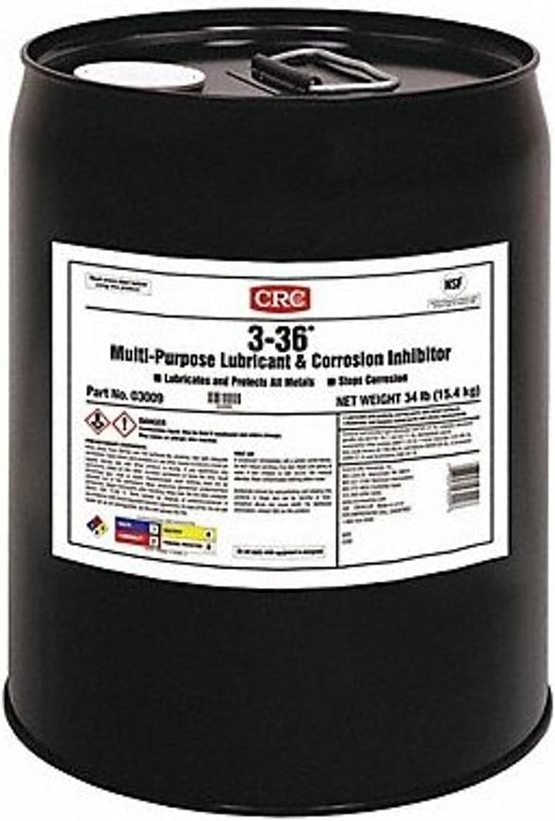 CRC 3-36 Multipurpose Lubricant & Corrosion Inhibitor 03005 – 5 Gallon, Corrosion Protectant w/ Petroleum Base for Metal Equipment
