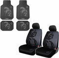 U.A.A. Inc. 8pc Star Wars Darth Vader Black Seat Covers Front Rear Rubber Floor Mats Set New