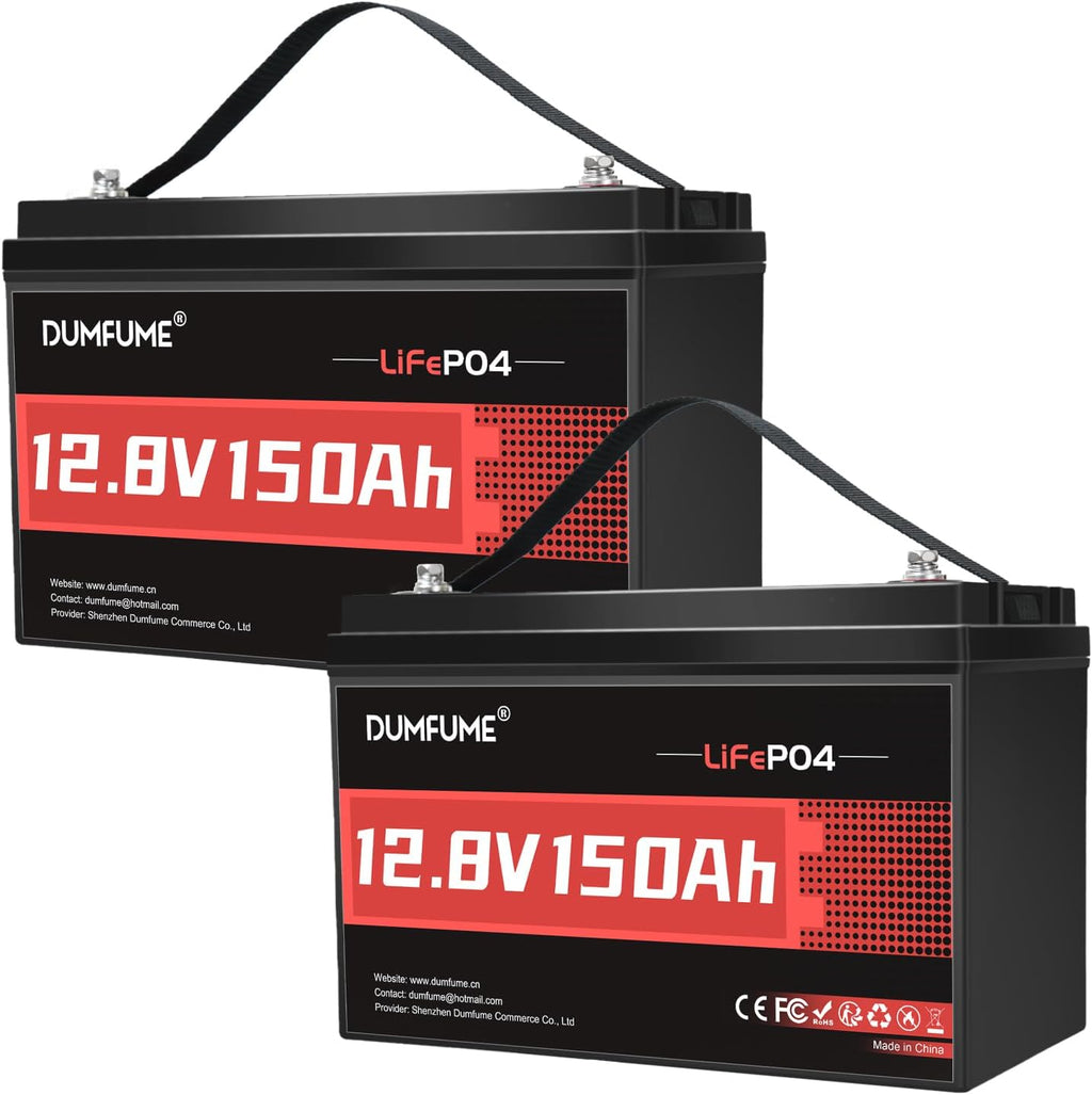 2 Packs 12V 150Ah LiFePO4 Lithium Battery BCI Group31 100A BMS 8000+ Deep Cycles Ideal for Solar System,Backup Power,RV,Camping and Off-Grid
