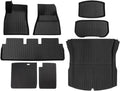 Compatible with Tesla Model 3 Highland 2024 TPE Floor Mats,RHD LHD Floor Mats All Weather Waterproof Non-Slip Cargo Liner Accessories(LHD 8PCS HX3)