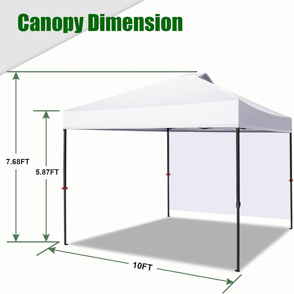 Eurmax USA NOMATTER ONE-Person Open&Close 10x10ft Pop Up Canopy Tent,Portable Shelter Canopy for Outdoor Events with 1 Removable Sidewall,Instant Canopies,Temporary Sunshade,Bonus 4 Sand Bags(Blue)