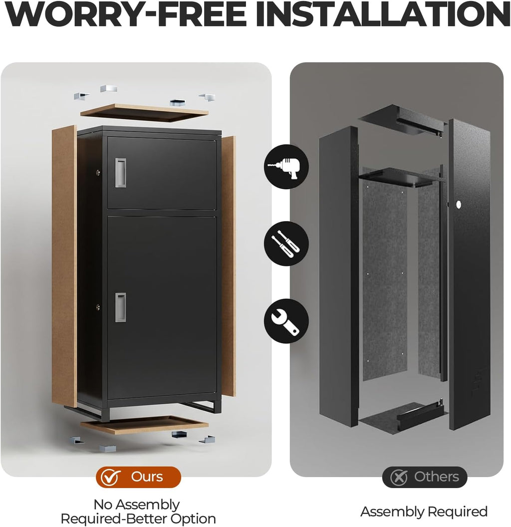 Large Outdoor Package Delivery Box with Lock | Weatherproof Anti-Theft Parcel Box | Transparent Acrylic Viewing Window for Packages for Garden, Porch, Yard | (41.5H x 16.5D x 19.7W)