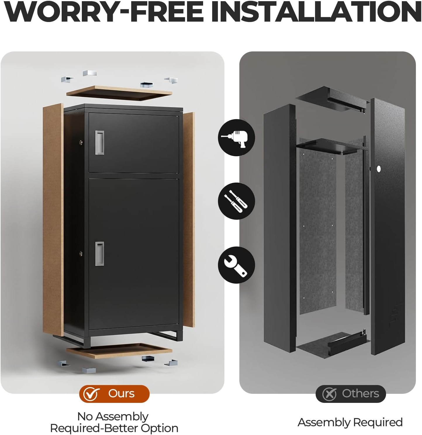 Large Outdoor Package Delivery Box with Lock | Weatherproof Anti-Theft Parcel Box | Transparent Acrylic Viewing Window for Packages for Garden, Porch, Yard | (41.5H x 16.5D x 19.7W)