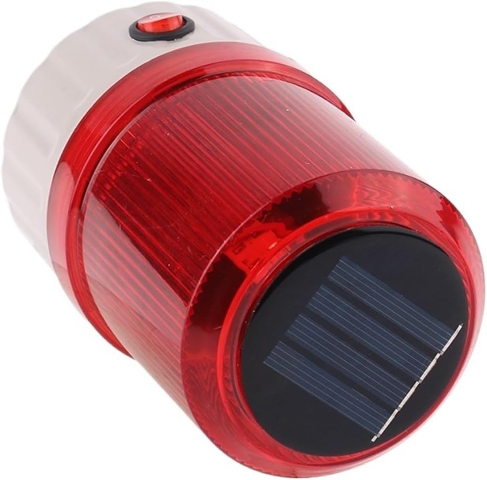 Red LED Solar Energy Storage Lamp Night Safety Emergency Warning Light Solar LED Flashing Light Signal Adsorption No Buzzer