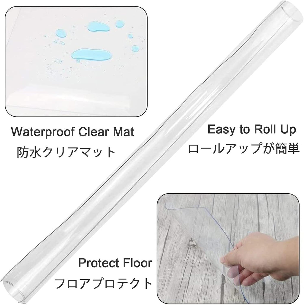 Clear Floor Protector Mat Waterproof, Hardwood Floors Carpet Pad for Exercise Equipment Table Rolling Chair Pets, Non Skid Transparent Vinyl Plastic Runners Mats(4 x 5ft/122 x 153cm)