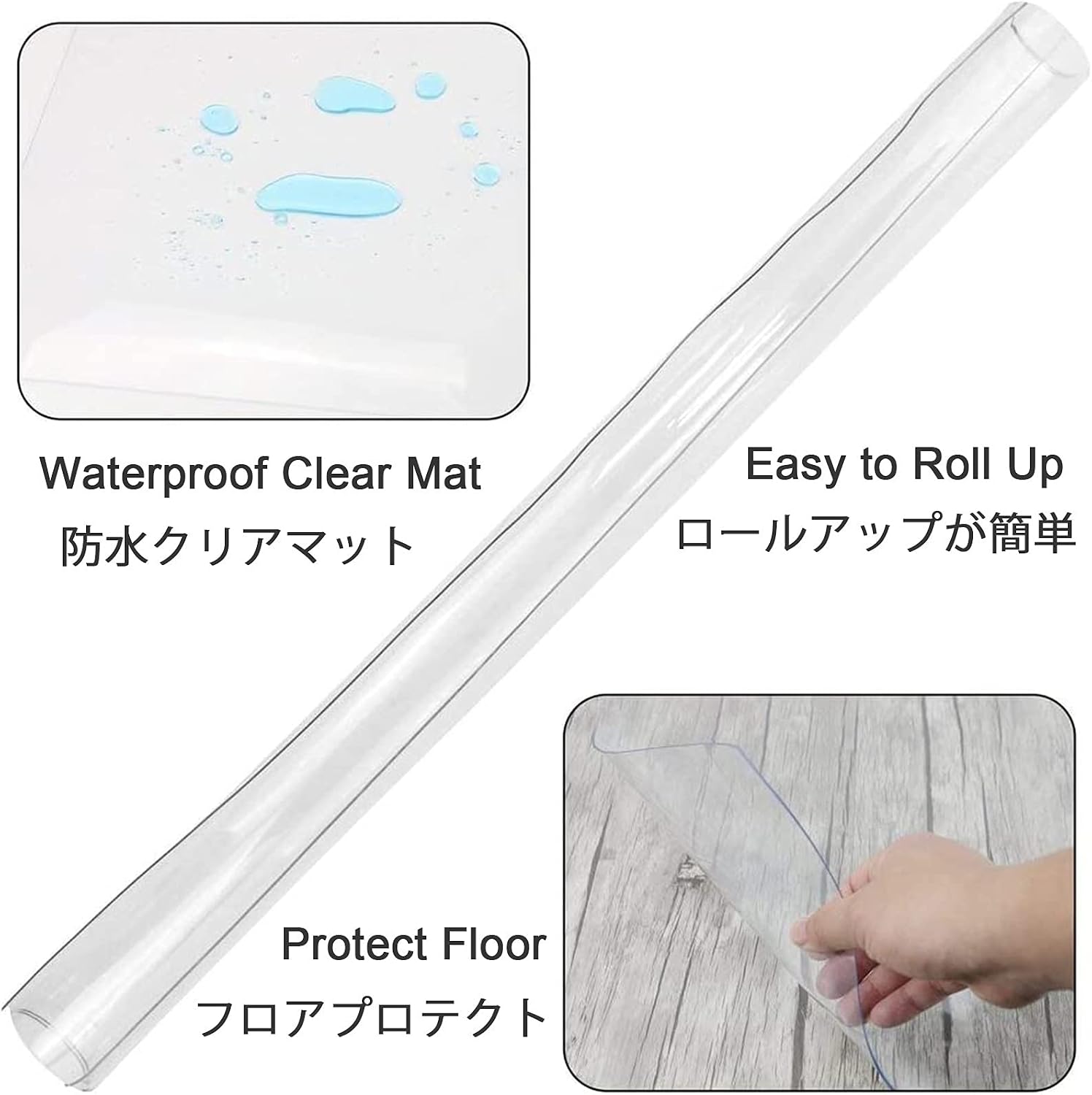 Clear Floor Protector Mat Waterproof, Hardwood Floors Carpet Pad for Exercise Equipment Table Rolling Chair Pets, Non Skid Transparent Vinyl Plastic Runners Mats(4 x 5ft/122 x 153cm)