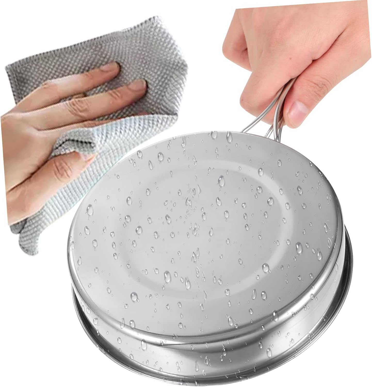 Milisten Camping Cookware Stainless Steel Stackable Pot Pan with Handle Non Stick Cooking Utensils for Outdoor