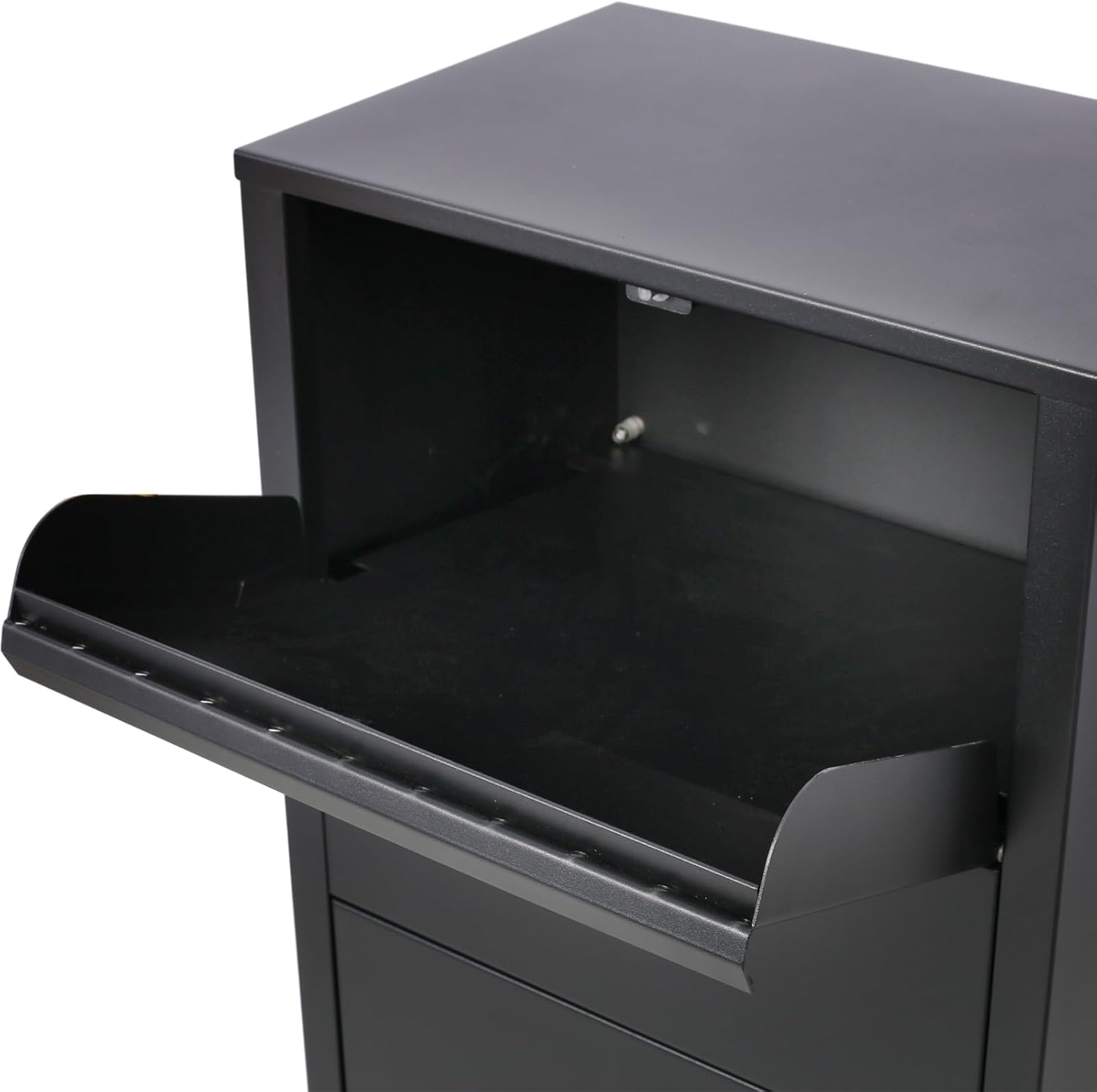 Heavy-Duty Parcel Mail Drop Box - Large, Lockable, Weatherproof Package Delivery Box for Home and Business, 10.5' x 15.5' x 41.3', Black, Ideal for Secure Express Mail Storage