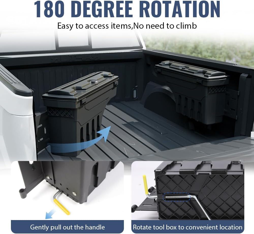 PIT66 Truck Bed Storage Box Left and Right Side Compatible with Ford F150 1997-2014