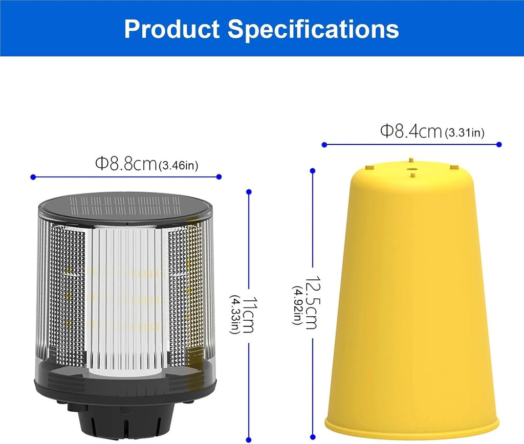 1pc Solar LED Emergency Light Waterproof Solar Traffic Tower Crane Warning Light Construction Site Harbor Road Lamp