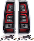 CNNELL Tail Lights Assembly Rear Lights Tail Lamp Compatible with Chevy Silverado 2003-2006 Pickup Red Clear Driver Left Side and Passenger Right Side Replacement GM2800174