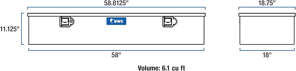 UWS EC20081 58-Inch Heavy-Wall Aluminum 5th Wheel Truck Bed Tool Box, RigidCore Lid