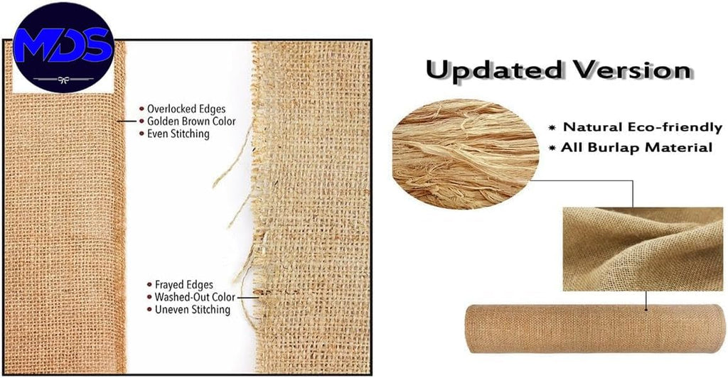 MDS 50 Pack Wedding Natural Burlap Table Runners 12 x 72 Inch Rustic Farmhouse Jute Country Vintage Runner for Wedding and Home Decor, Table Decorations, Party, BBQ's & Outdoor Tables- Natural