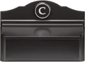 Whitehall Custom Wall Mount Mailbox Package - Mail Box with Monogram, Sand Cast Aluminum, Classic Design Black Personalized in Silver