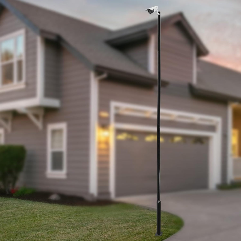Street Light Pole 18.37ft Tall, Metal Light Poles for Outside with Full Set Accessories Solar Light Pole Split Street Lamp Post for Outdoor Street (Large and Small Poles 114 + 76 mm)