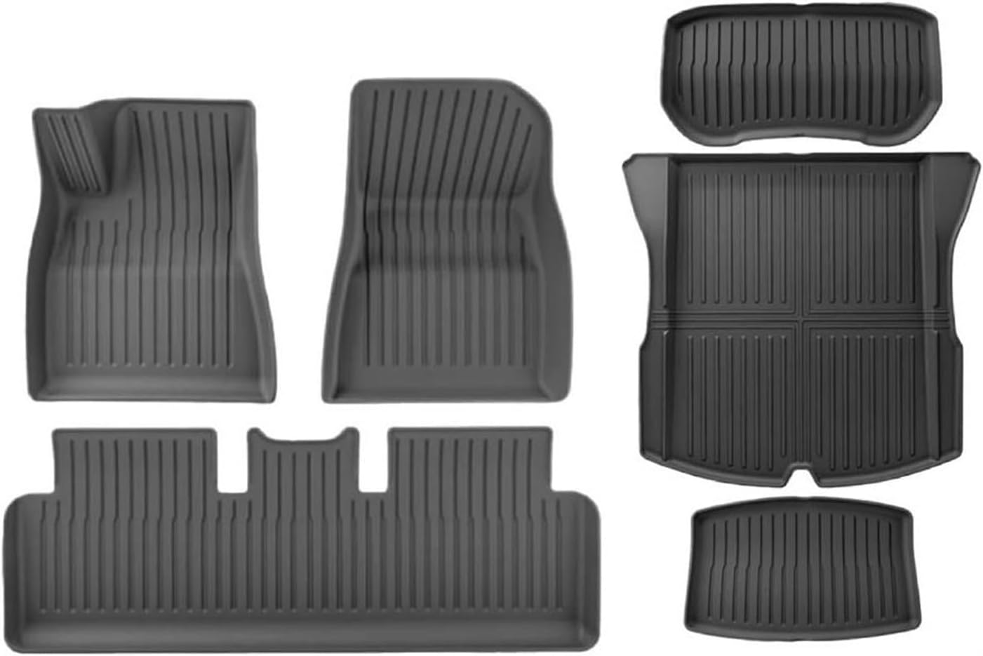 Compatible with Tesla Model 3 Highland 2024 TPE Floor Mats All Weather Front Rear Cargo Liner Mat Waterproof Anti-Slip Mats Accessories(Blue,Highland 2024)